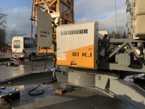 Bigfoot Crane Company Lowering the Liebherr 81 K 1 Crane into Position